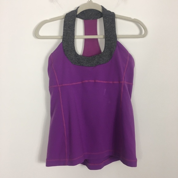 lululemon athletica Tops - Lululemon Purple And Grey Mesh Back Tank Top